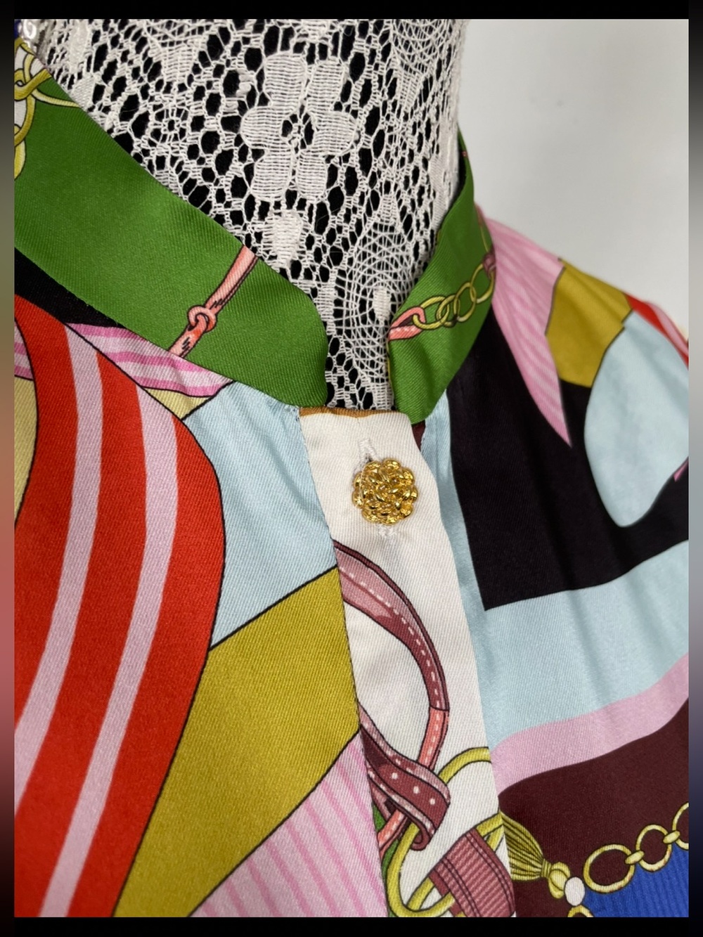 Zara Vintage Scarf Inspired European Summer Print Button Up Belted Dress. Small - Picture 13 of 16